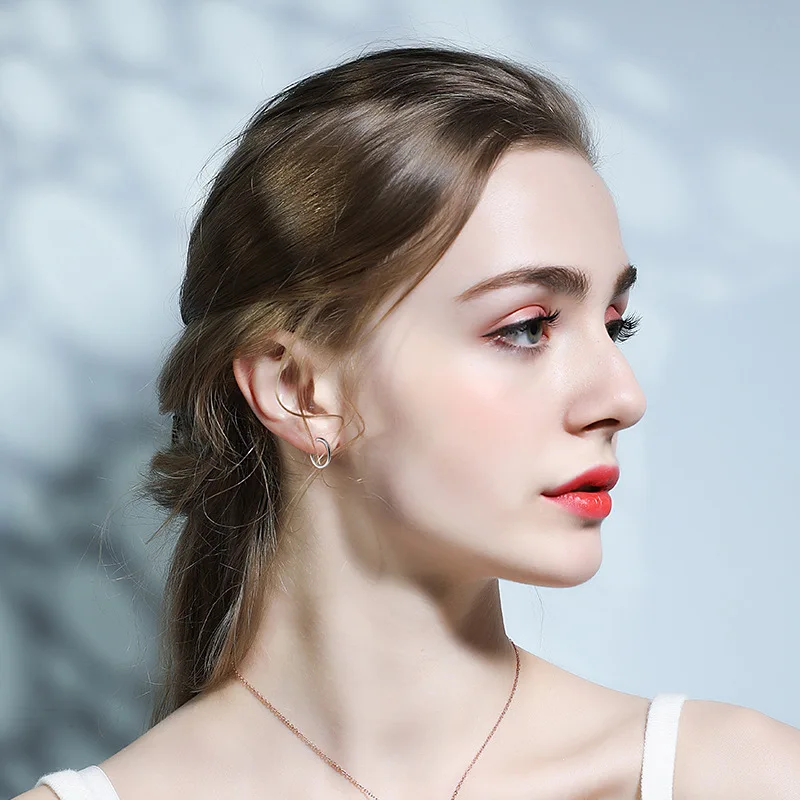 Nuovo Argento Serie Orecchini Per Le Ragazze Versatile Anti Allergia S925 % Puro Semplice Dichiarazione Di Kolczyki Srebrne 925 Orecchini Argento