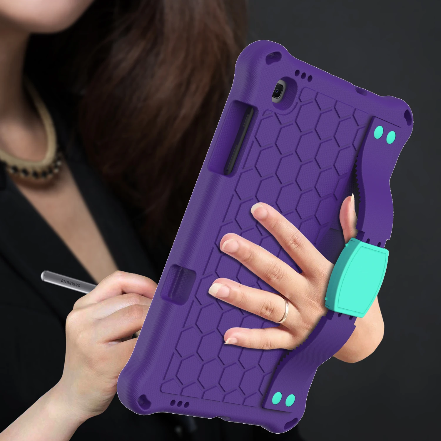 Cofre Eva Case para Samsung Galaxy Tab s6 Lite 10.4 Sm-p610 Sm-p615 a8 10.5 Sm-x200 X205 a7 Lite 8.7 Sm-t220 T225 T500 Capa Crianças - Imagem 2
