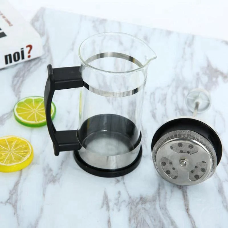 HLZS-350Ml Manual Coffee Espresso Maker Pot Stainless Steel Glass Teapot French Coffee Tea Percolator Filter Press Plunger
