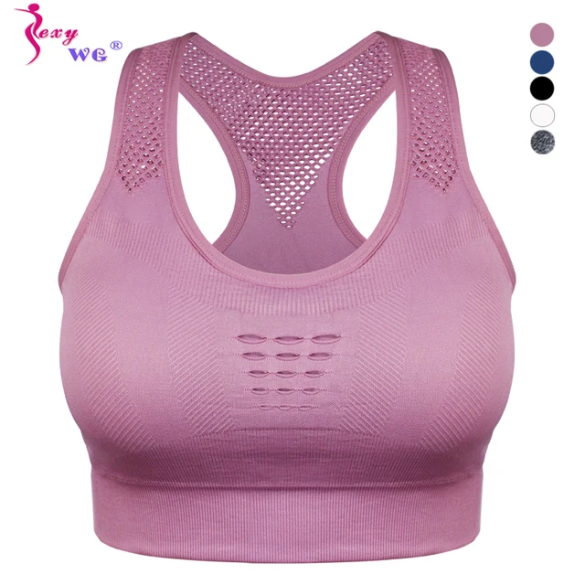 US $6.59 SEXYWG Top Athletic Running Sports Bra Yoga Brassiere Workout Gym Fitness Women Seamless High Impac