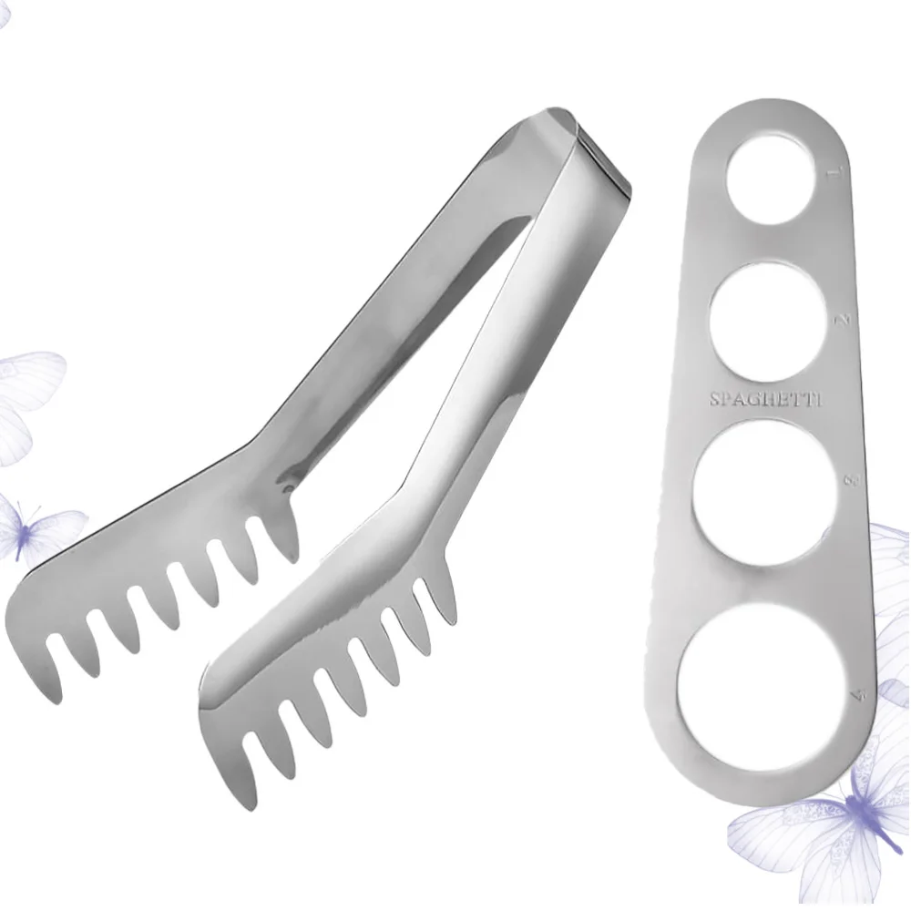 

2pcs Spaghetti Tool Creative Home Stainless Steel Durable Safe Practical Ruller Spaghetti Clip