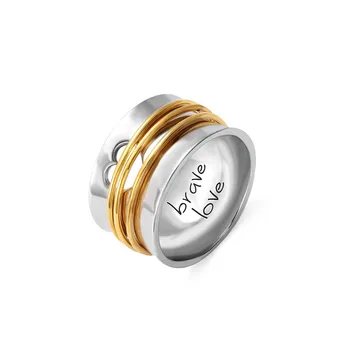 

AILIN Copper Spinner Ring Women Custom Engrave Ring Personalized Heart Rings Jewelry Family Mother Birthday Gifts