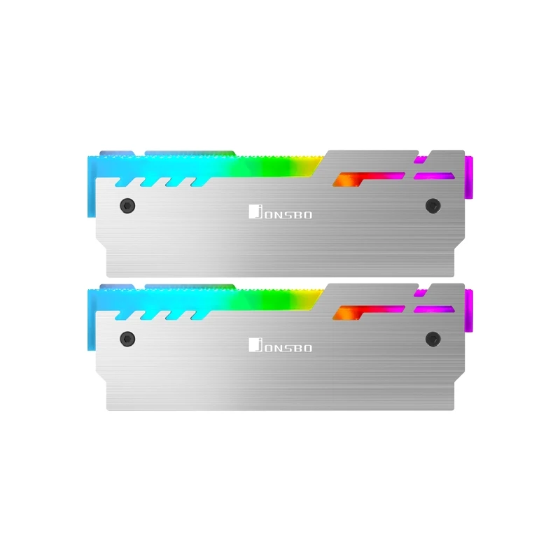 Colete de Refrigeração Jonsbo Capa v Argb 3pin Mobo Aura Sync Streamer Led Memória Radiador Cristal Forma 2 Pçs Nc-3 Ram 5