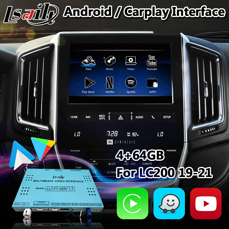 Автомобильный GPS-навигатор Lsailt мультимедийный видеоинтерфейс Carplay для Toyota Land Cruiser