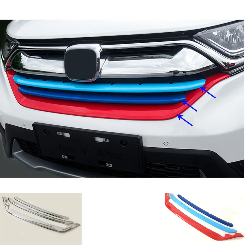 Car Cover Protection Detector Trims ABS Chrome Front Up Grid Grill Grille Racing Bumper For Honda CRV CR-V 2017 2018 2019 2020 | Автомобили