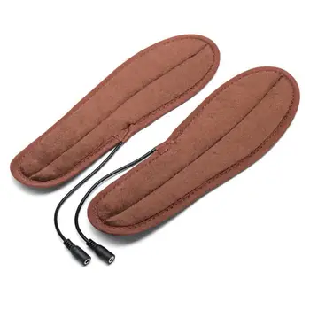 

Women Men USB Powered Electric Heating Insoles Plush Fur Winter Keep Warm Carbon Fiber Foot Warming Insole