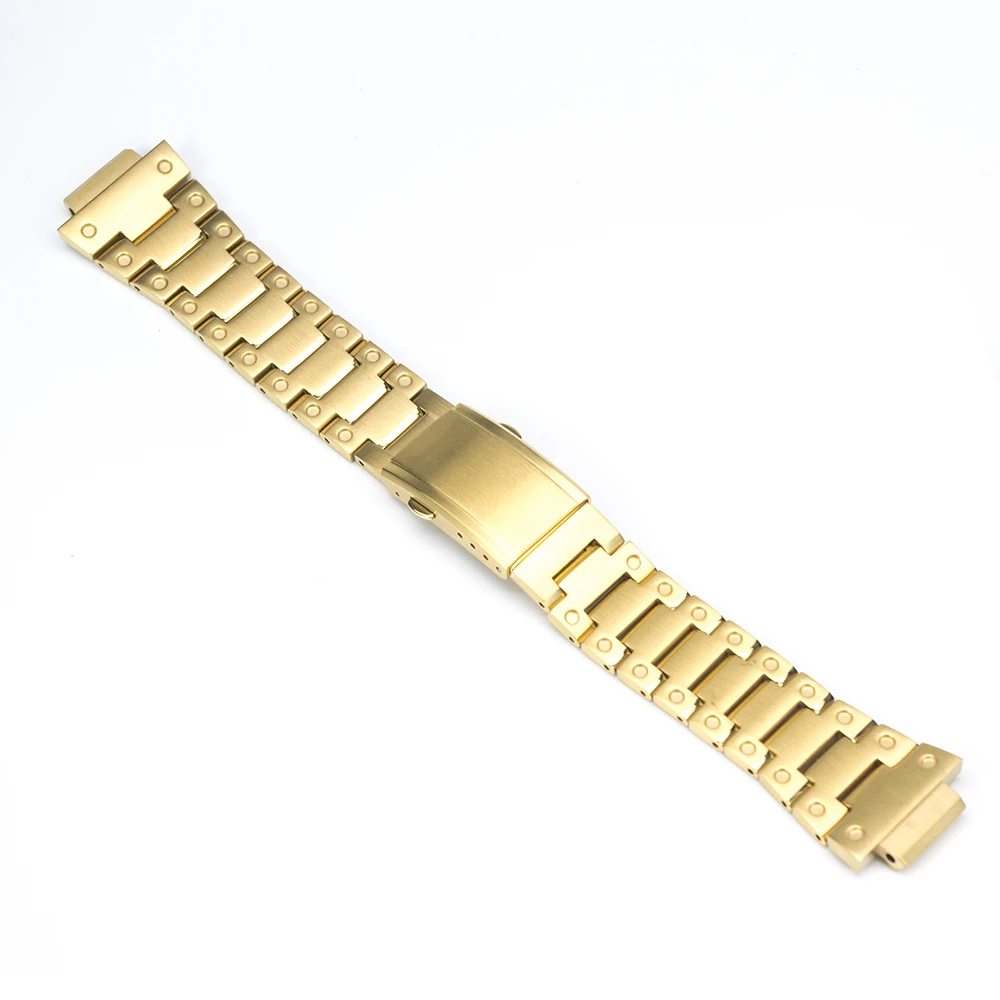 Gold Strap Ободок для часов/чехол для часов DW5600 GW-M5610 Металл 316L нержавеющая сталь Аксессуары для часов - Цвет ремешка: Gold Strap
