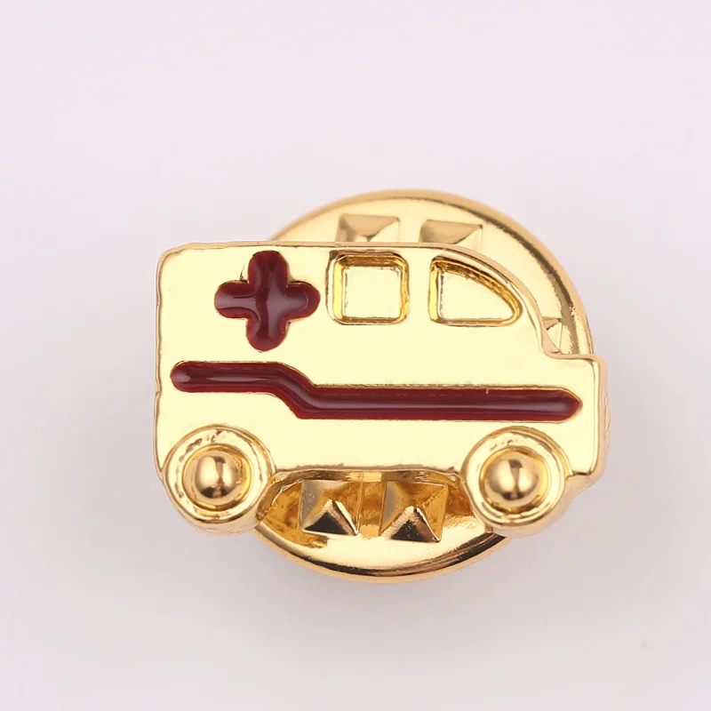 ambulance Золотые, серебряные, розовые, золотые медицинские броши, эмалированная булавка для мужчин и женщин, подарки, куртки, значок на воротник, нагрудные булавки, кнопка, сумка, ювелирное изделие, аксессуары - Окраска металла: ambulance