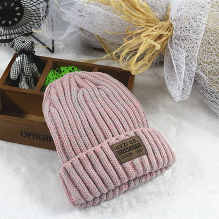 Корейская Смешанная Цветная маркировка, утолщенная шерстяная шапка для мужчин и женщин, осенняя и зимняя пара, уличная теплая вязаная
