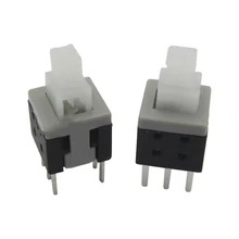 10 шт 8,5X8,5 мм 8,5*8,5 мм самоблокирующийся переключатель кнопка, кнопка переключения двухрядный и 6 футов прямой