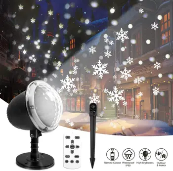 

Funny Snow LED Moving Laser Projector Light Snowflake Outdoor Lamp Christmas Decoration Lights Blizzard Snow Projection Lamp