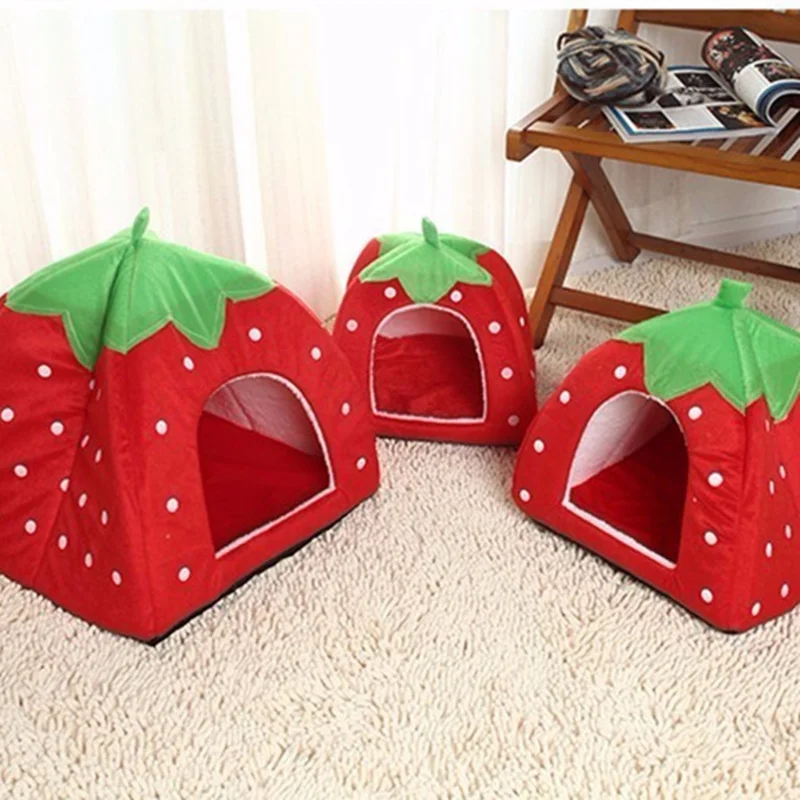 Creative Kennel Cat Nest Teddy dog Fruit Banana Strawberry Pineapple watermelon cotton bed warm pet Products Foldable Dog house