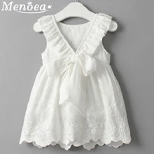 Menoea/Новинка, летнее кружевное платье для девочек без рукавов Комлект нижнего белья хорошего качества-Цвет детей на пояске шелковое детское платье пачка для девочек шифоновая одежда Платья принцессы для девочек
