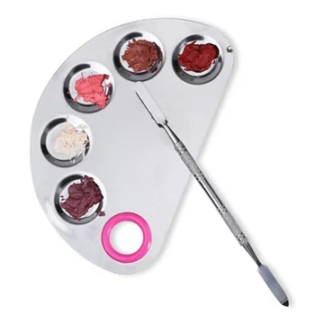 

6 Holes Stainless Steel Paint Palette Half-Round Watercolor Plate Oil Paint Color Palette Acuarelas Painting Tray Art Supplies