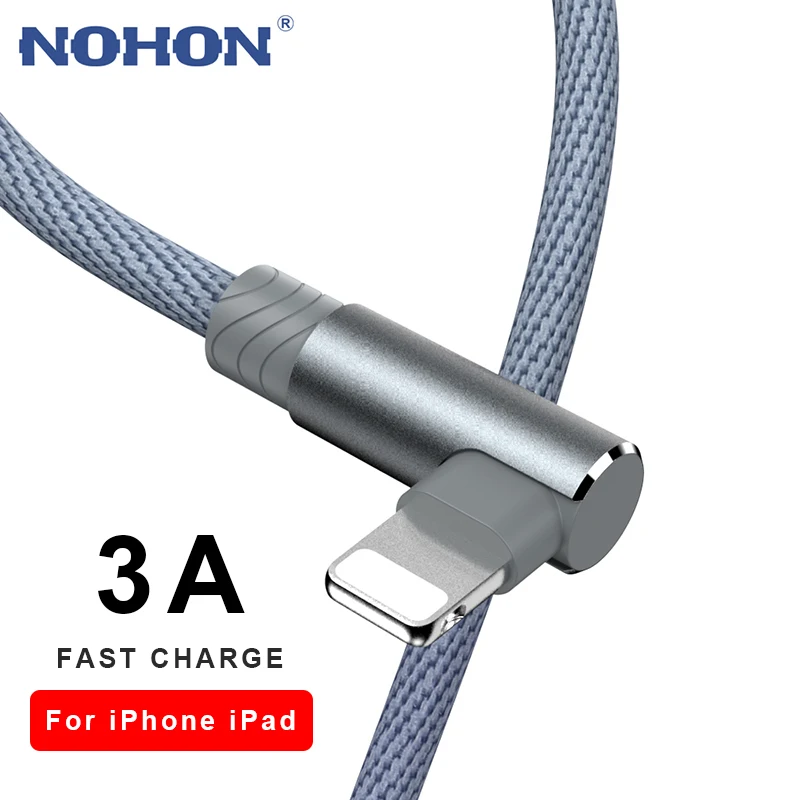 90 Degree Fast Charging USB Charger Cable For iPhone 6 6s 7 8 Plus X XR Xs 11 12 Pro Max SE 2 iPad Origin Data Cord Long Wire 3m