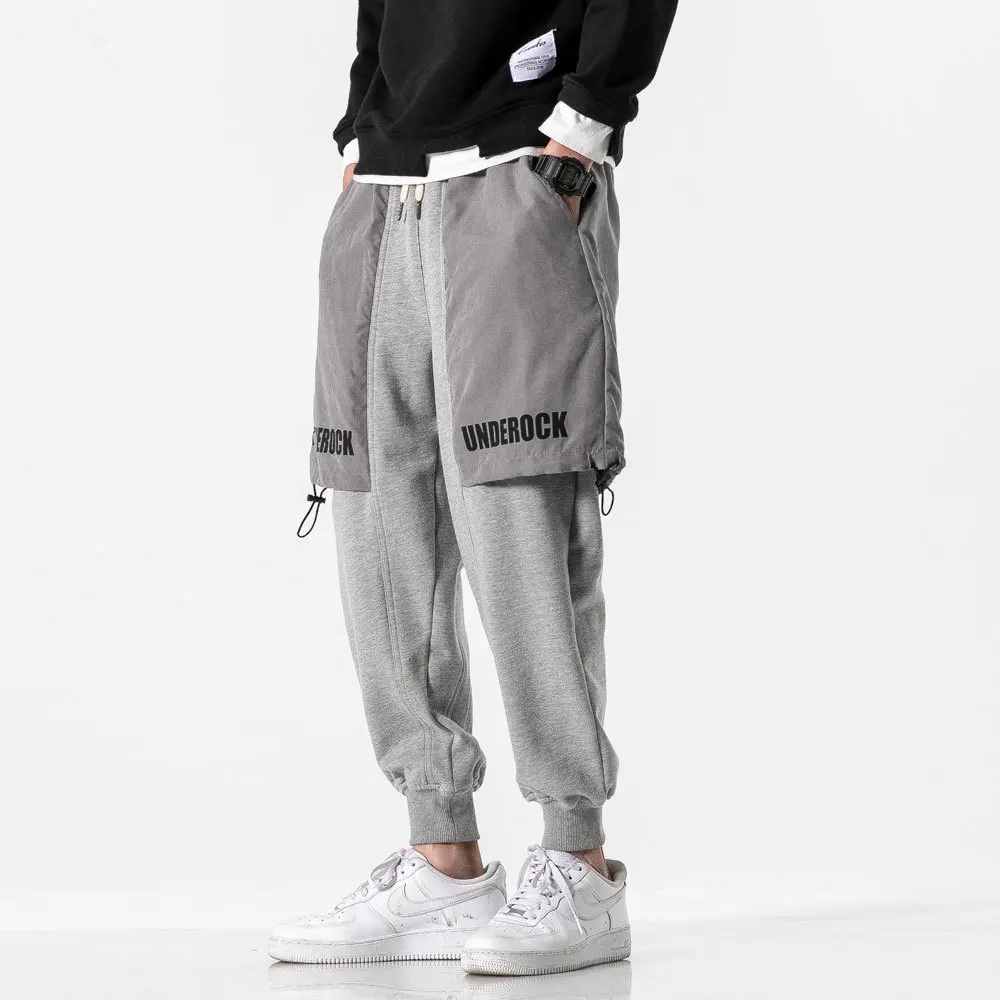 

Men Mock Two-Piece Solid Color Simple Casual Pants Trousers