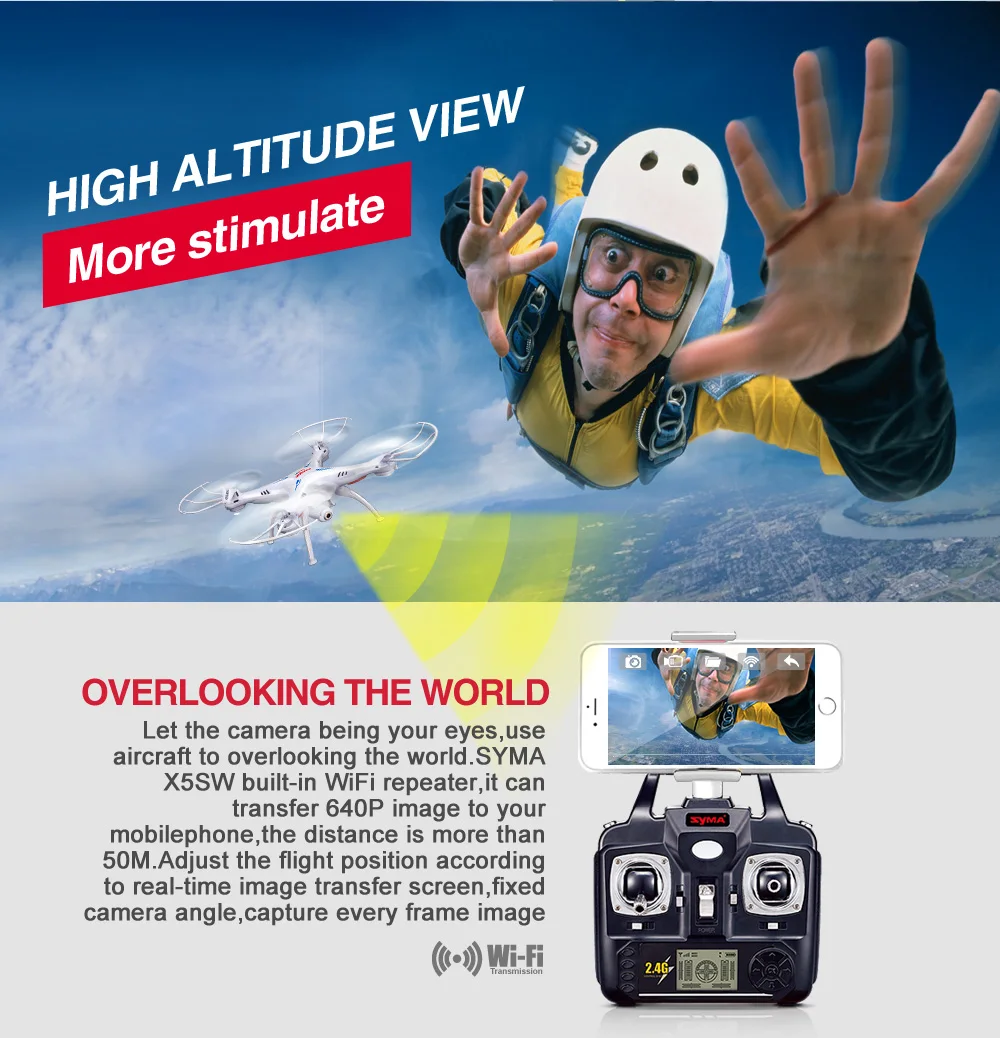 SYMA X5SW RC Дрон WiFi камера Квадрокоптер в режиме реального времени передача без головы