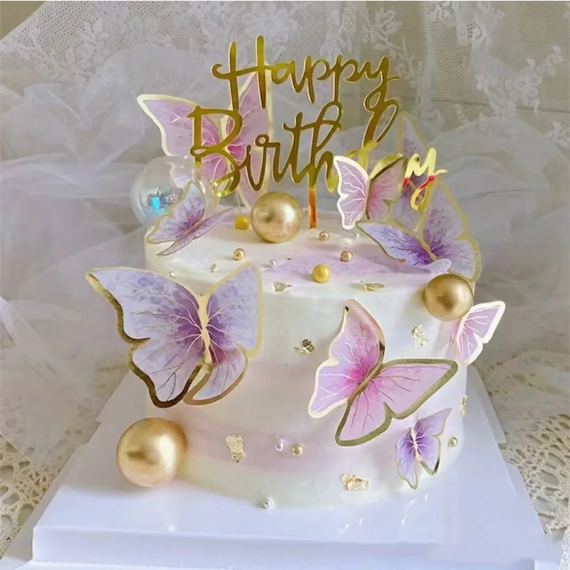 22 Pièces Deco Gateau,Decoration Gateau Anniversaire,Papillon Decoration  Gateau,Deco Gateau Anniversaire,Decoration Gateau Anniversaire Fille,pour  Fête,Décoration Alimentaire (Rose) : : Cuisine et Maison