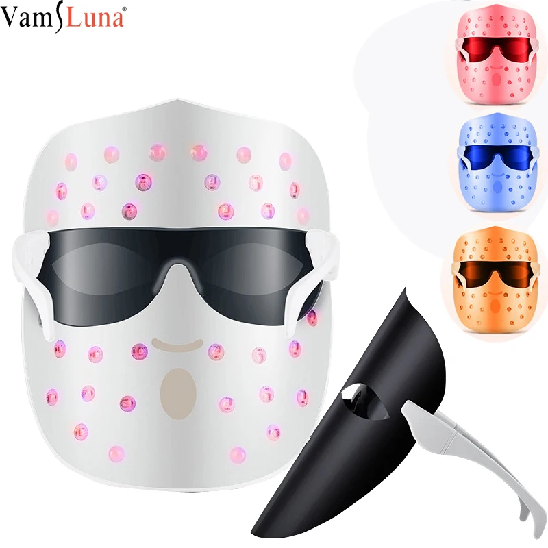 3 цвета светодиодный маска, Фотон красный свет лечение для здорового восстановления кожи, уход красота, коллаген, антивозрастной, маска для кожи лица