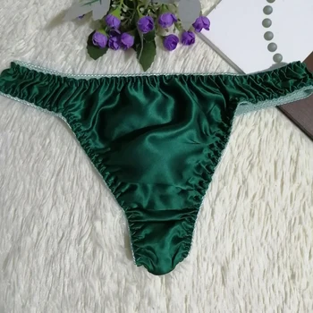 

Men briefs Silk Sexy Soft Briefs clothes Thong T Panties pure Color Intimates Comfortable Breathable underwear male underpants