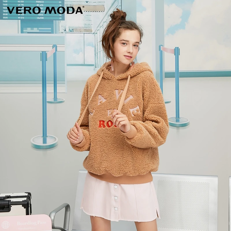 Vero Moda Ins стиль Женская Толстая плюшевая бархатная толстовка с надписью | 319433503