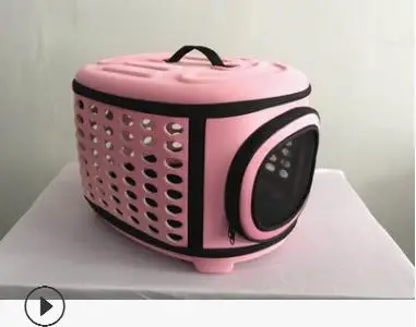 Pink Рождество сплошной цвет Eva pet сумка через плечо складной кошки из собака рюкзак сумка Прямая с фабрики - Color: Pink