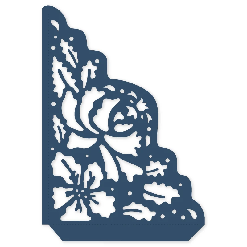 Ufurty штампы цветок Холли угловой металлический вырубной штамп для скрапбукинга открытки для создания альбома тиснение ремесла трафарет