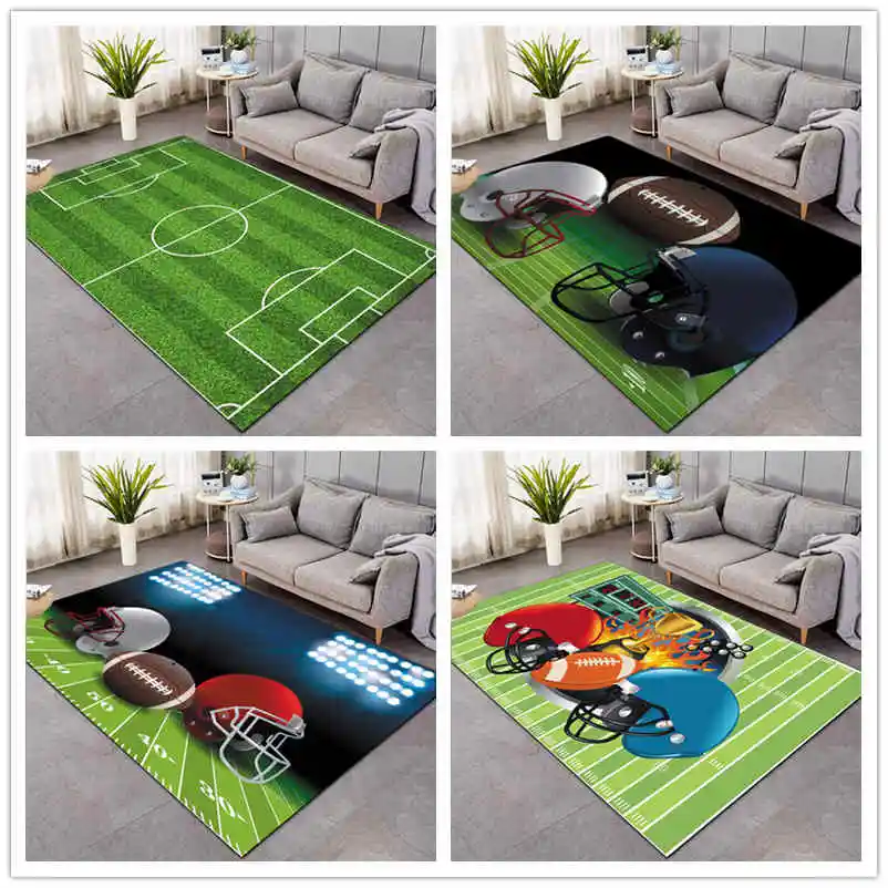 Seamless American Football Round Rug, Glow in The Dark Mat for Kids Room  Decor, Carpet for Children Bedroom and Playingroom, Funny Area Rugs 40 x 40