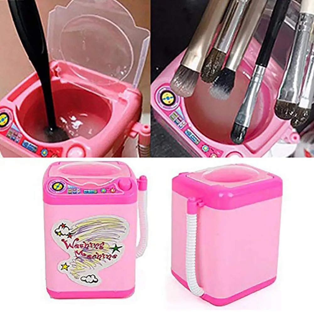 Mini Electric Washing Machine Toy Makeup Brushes Cleaning Dehydration Spin  Dryer Educational Toys - AliExpress