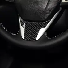Настоящее углеродное волокно для Honda Civic 3 шт. Автомобильный интерьер рулевое колесо кнопка переключатель панель Крышка отделка украшения