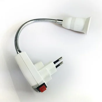 

AC 100-220V Flexible Extension LED lamp holder with switch universal light bulb base Adapter coverter E27 socket EU/UK plug