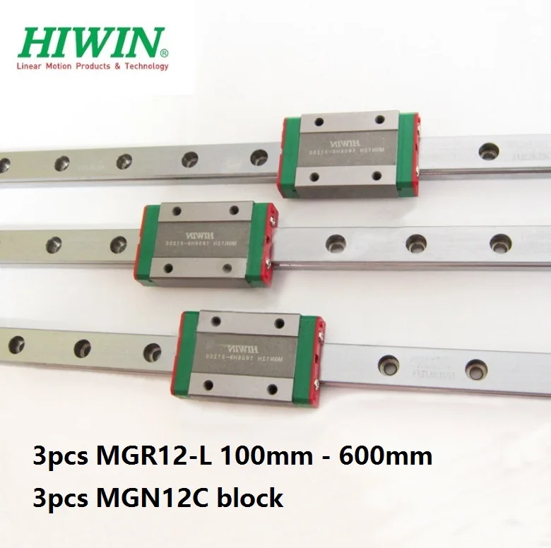 3 шт. оригинальные Hiwin рельсы mgnr12-l 100 мм/200 мм/300 мм/330 мм/350 мм/400 мм/500 мм/600 мм+ 3 шт. MGN12C линейные блоки для ЧПУ