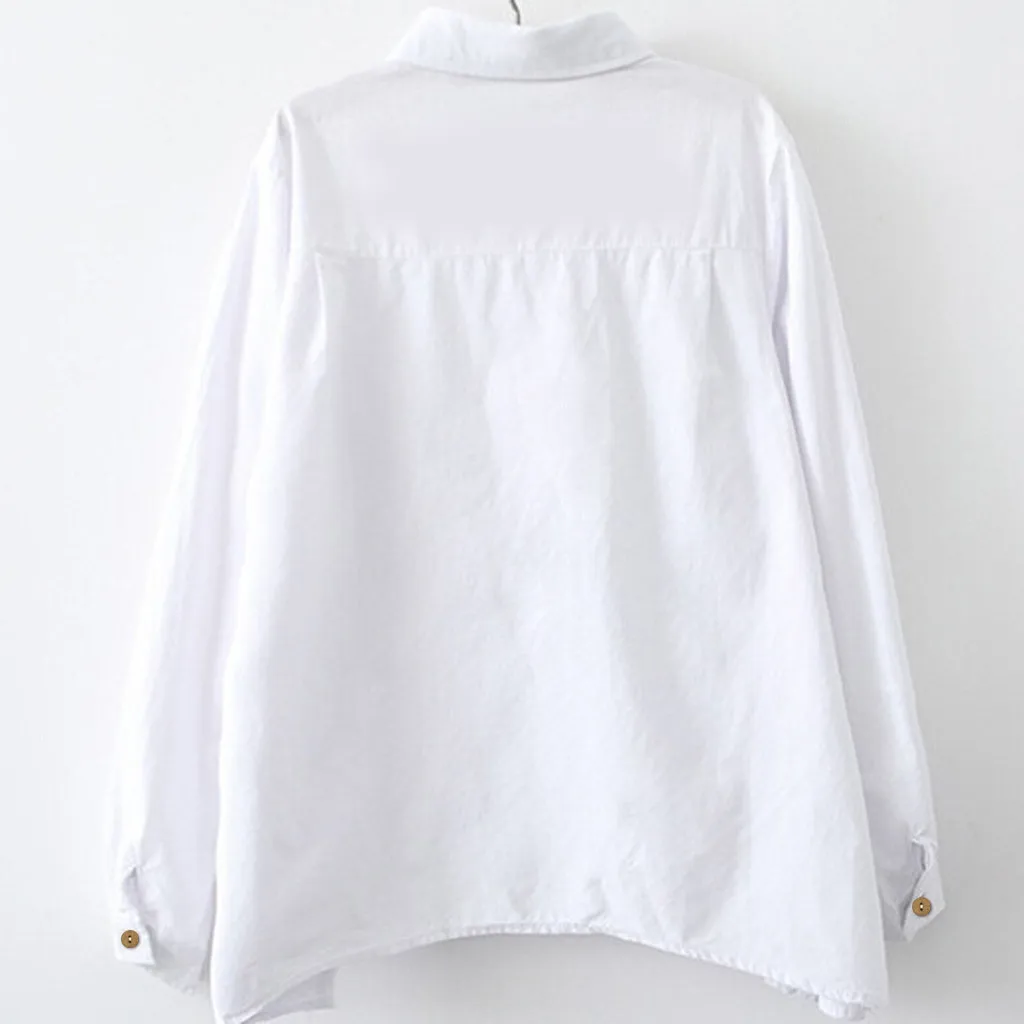 Модная женская Однотонная рубашка SAGACE повседневные топы с длинным рукавом