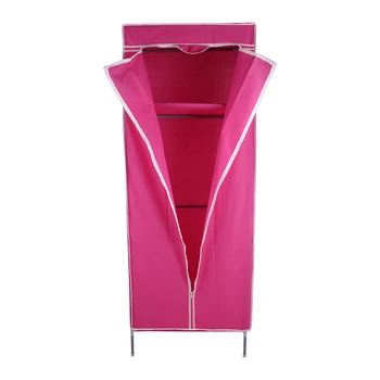 

Multipurpose Portable Single Fabric Canvas Cloth Wardrobe Storage Cupboard Kid Bedroom Shelves Space-saving Home Furniture