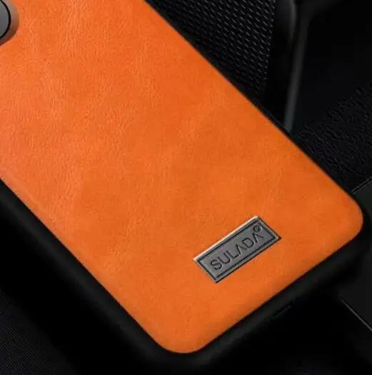 orange SULADA противоударный ТПУ ручной работы из искусственной кожи чехол для iPhone X XR XS MAX 11 11pro 11 Pro Max - Цвет: orange