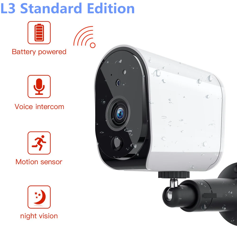 

L3 Plus Upgrade With Solar panel 1080P WiFi Lower Power Outdoor IP Camera Really Wireless Surveillance Home Security Waterproof