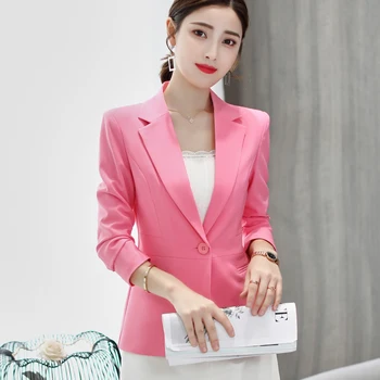 

Spring and Autumn New Business-Style Suit Long Sleeve Korean Version Small Suit Jacket Women's