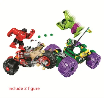 

Batman Super Heroes Hulk vs Red Hulk Building Blocks kits Bricks Movie Model Kids Classic Toys For Children Gift Marvel