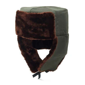

Men Earflaps Cap Russian Bomber Hat Winter Fur Hat Windproof Warm Thicken Bomber Hat Women Woolen Ear Protection Bonnet Cap