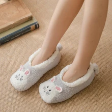 Женские тапочки; слипоны из искусственного меха; дышащие зимние повседневные пушистые теплые домашние Нескользящие женские носки из флиса