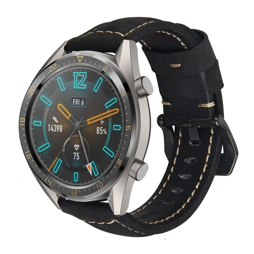 22 мм ремешок из натуральной кожи для huawei Watch GT Replaceme часы ремешок для Amazfit pace браслеты для samsung gear S3 браслет
