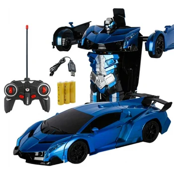 

RC Car Transformation Robots Vehicle Model Robots Toys 1:18 One-button Deformation Car Kids Toys Gifts for Boys