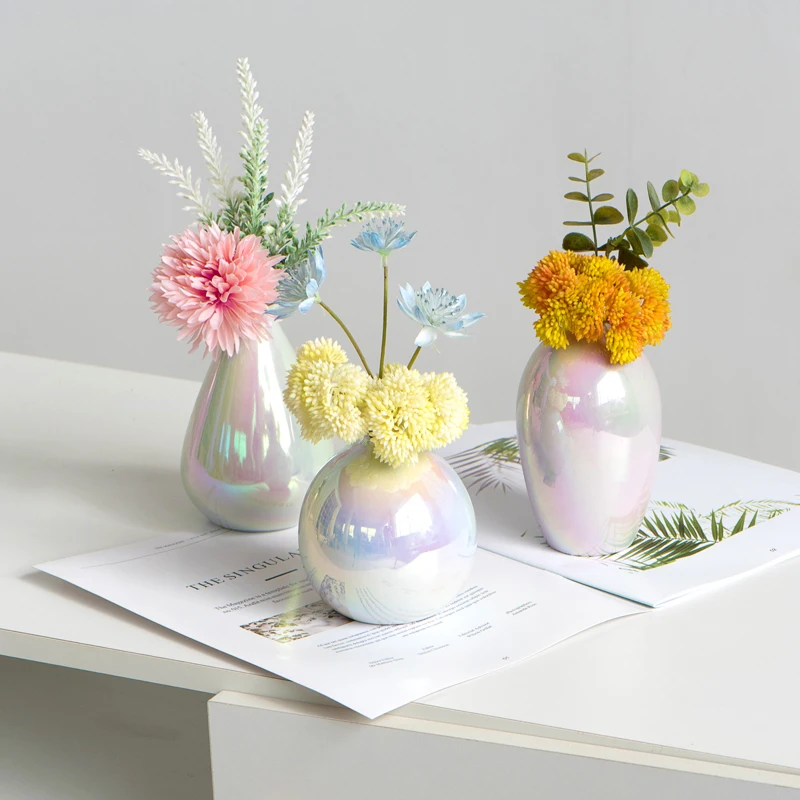 Creative Rainbow Pitcher Vase Decorative Flower Pot Flower Arrangement Vase Table Centerpieces for Home Garden Funny Silicone Vase
