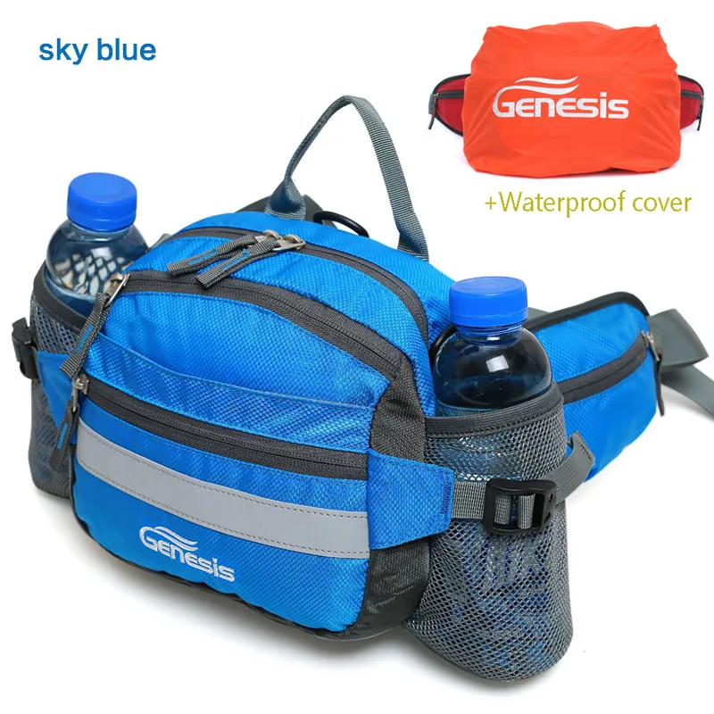 Новая походная велосипедная сумка на талию наружная спортивная сумка для бега держатель бутылки многофункциональная альпинистская Сумка для бега - Цвет: SKY BLUE 2