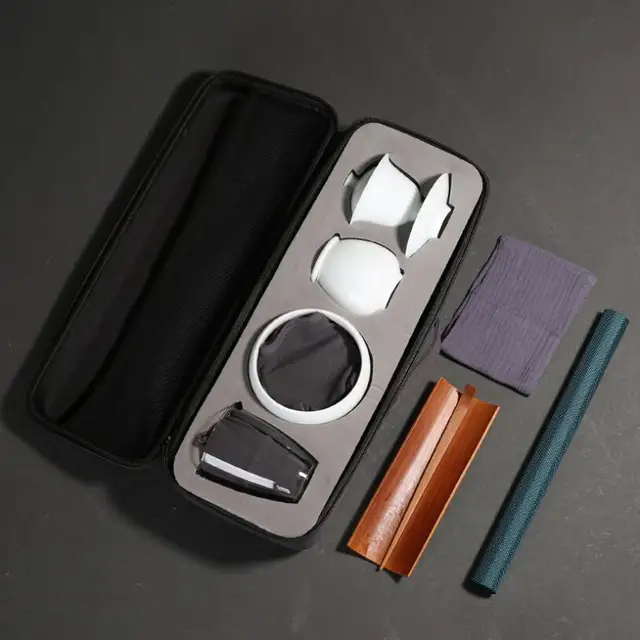 Pinny Celadon Fehér Porcelán Hordozható Teakészlet Utazási Teárkészletek Kínai Kung Fu Tea Kiegészítők Pigmentált Gaiwan - Image 2