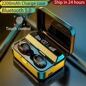 

UTELITE Bluetooth5.0 Earphone 2200mAh Charging Box 9D Stereo Wireless Headphone Touch Control LED Display Sport Headset Earphone