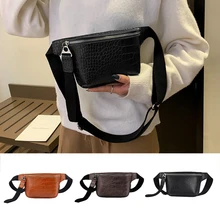 Waist Bag Women PU Leather Fanny Pack Fashion Belt Bag Women Phone Pouch Casual Black Chest Bags Girls Shoulder Backpack