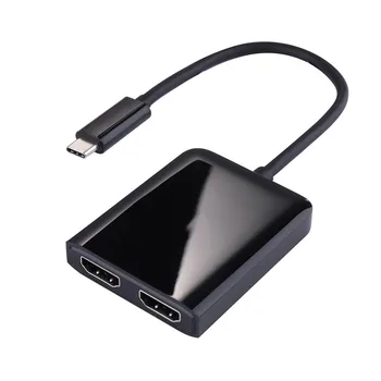 

USB C 3.1 HUB 4K 30Hz USB C Type 3.1 to DP Dual Display Port Adapter Type C Video Cable USB-C Display Port Hub 401#2