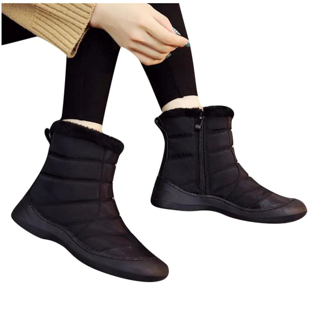

Wedge Winter Boots Women Casual Waterproof Platform Mid-Calf Oxford Cloth Snow Boots Keep Warm Ladies Shoes Chaussures Femme