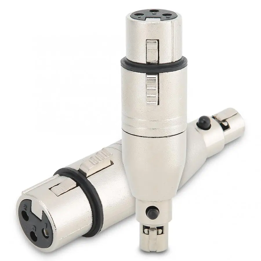 2 шт. Mini XLR 3pin Mini XLR 3pin Female to XLR 3pin Female Аудио адаптер Разъем для камеры SLR камера Микрофон интерфейс